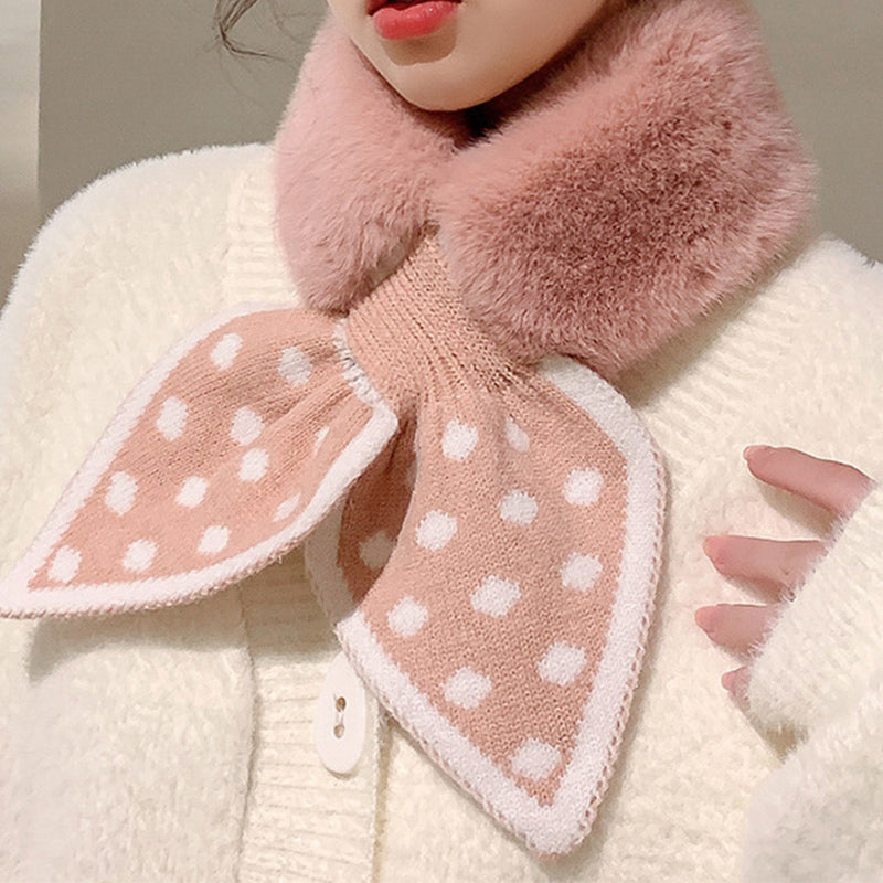 Plüsch Schal Damen Winter - Weicher Halswärmer mit Kunstfell
