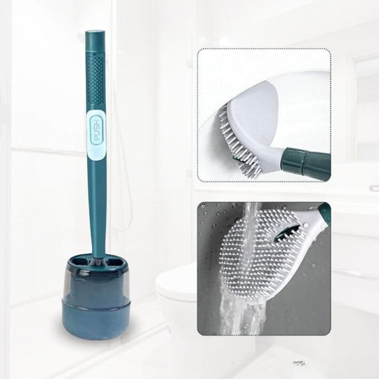 WC-Bürste mit integriertem Reinigungsmittelspender & Wandhalterung