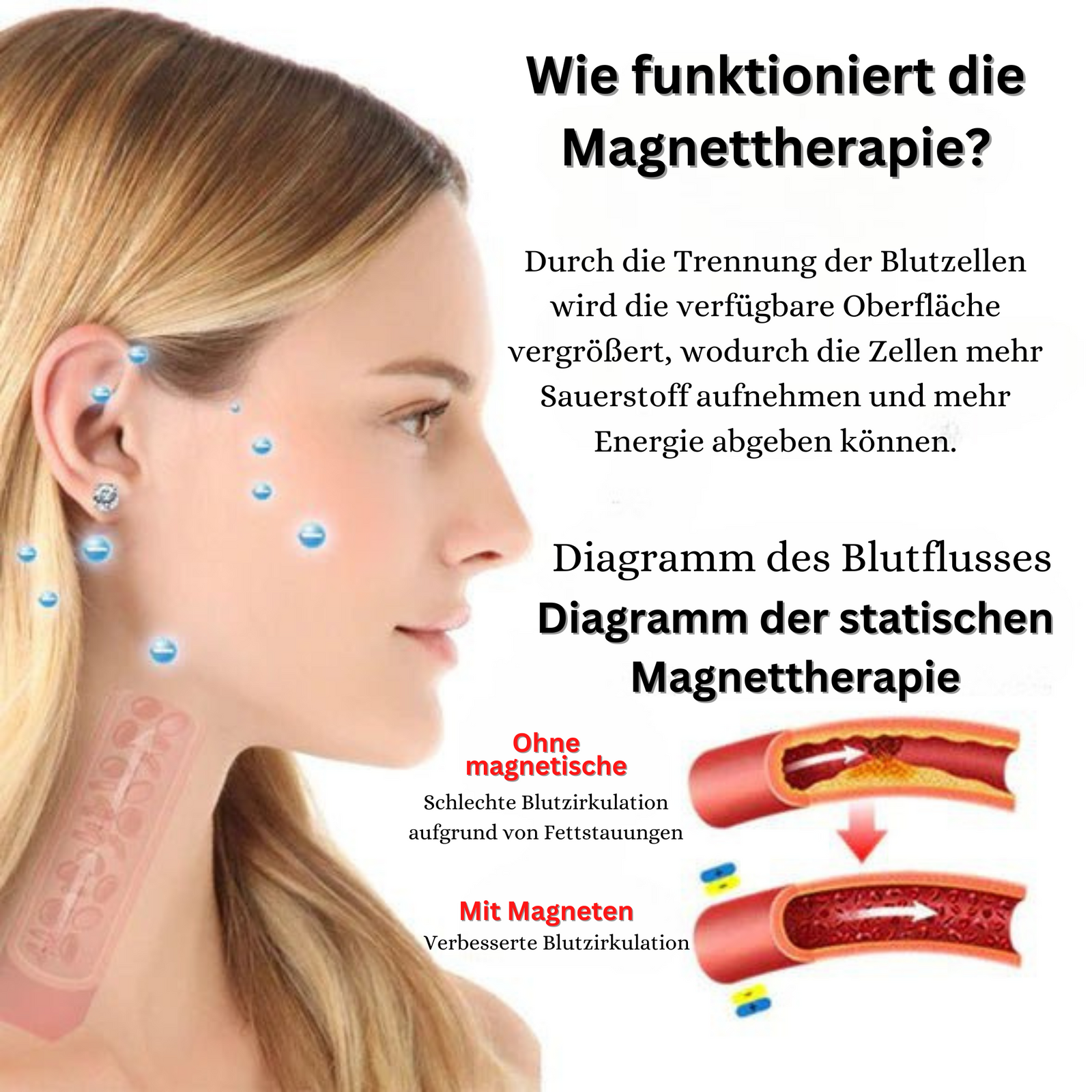 Magnetische Akupunktur-Ohrringe mit negativen Ionen für tägliches Wohlbefinden