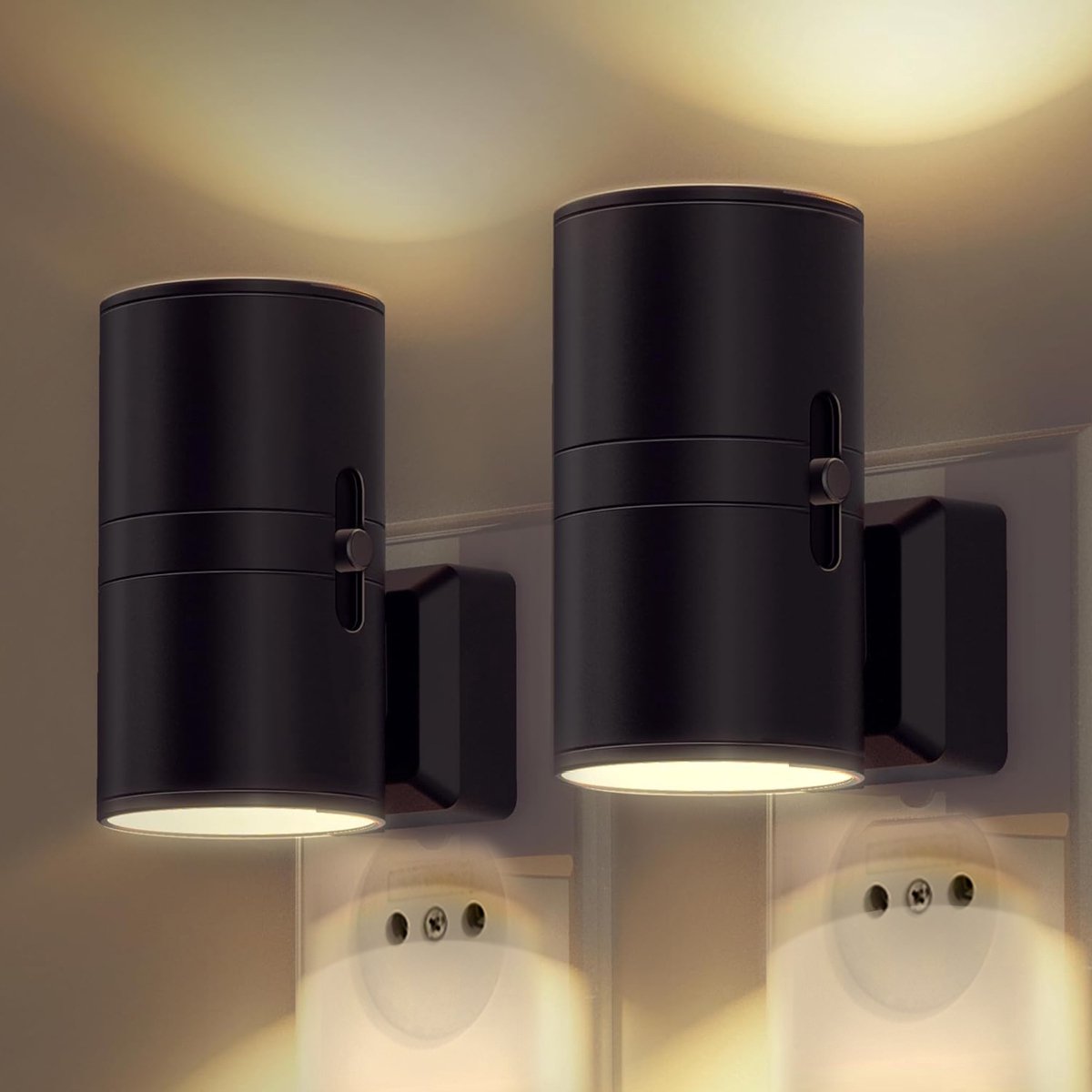 Steckdosen-Wandleuchte LED dimmbar mit Dämmerungssensor – 10W