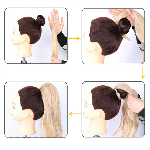 Pferdeschwanz Haarverlängerung Clip In 80cm - Kunsthaar Extensions