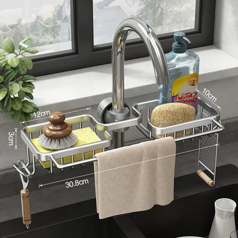 Wasserhahn Organizer Küche - Spülbecken Aufbewahrung ohne Bohren
