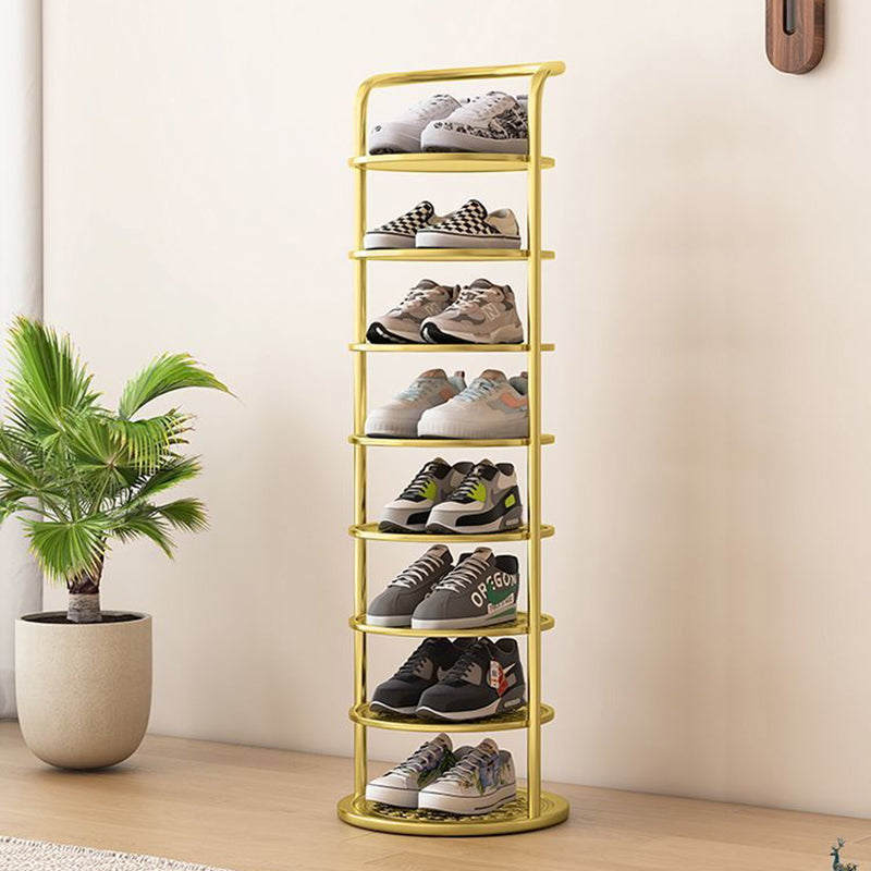 Rundes Metall-Schuhregal für den Flur – platzsparend und modern
