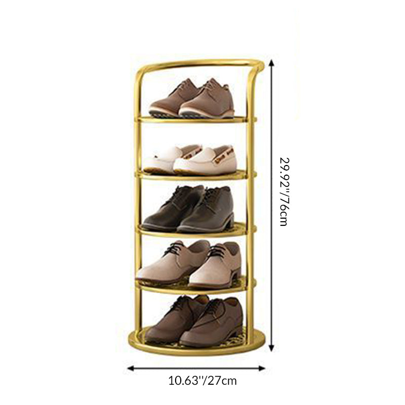 Rundes Metall-Schuhregal für den Flur – platzsparend und modern