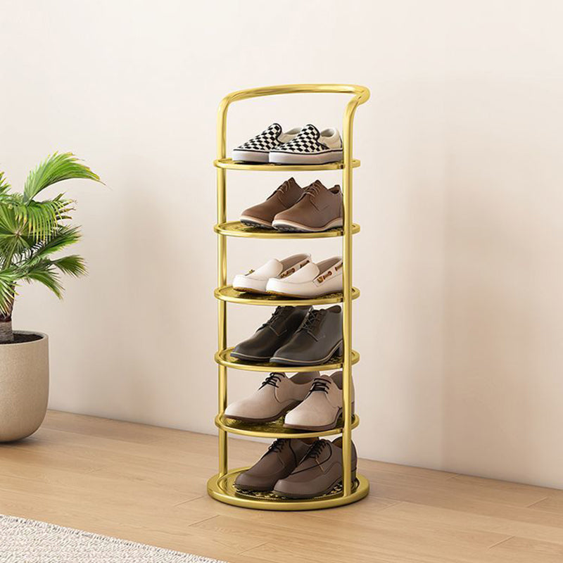 Rundes Metall-Schuhregal für den Flur – platzsparend und modern