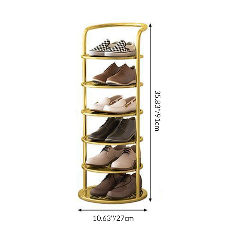 Rundes Metall-Schuhregal für den Flur – platzsparend und modern