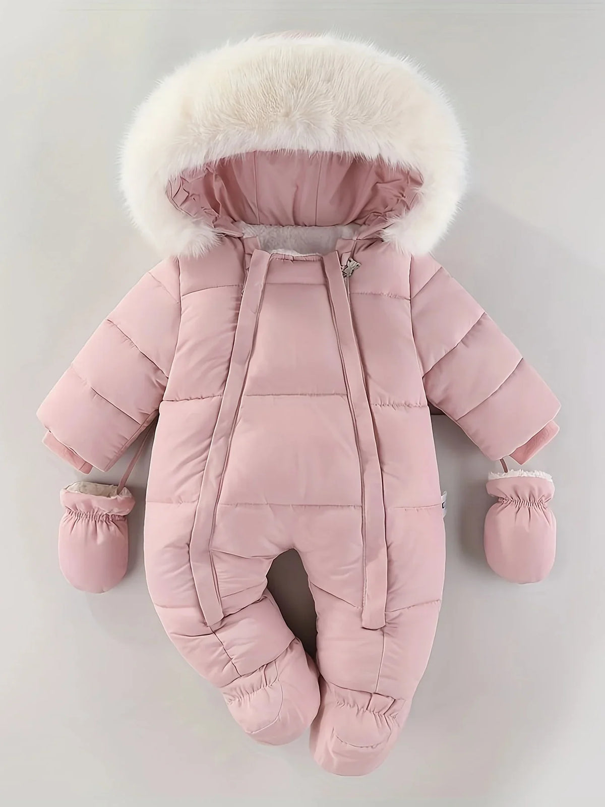 Winterstrampler mit Kapuze und Kunstfell für 0–12 Monate