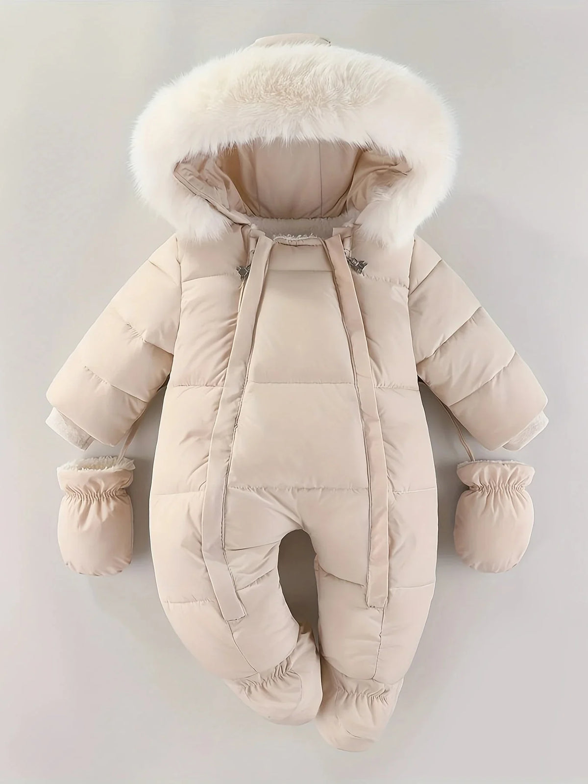 Winterstrampler mit Kapuze und Kunstfell für 0–12 Monate