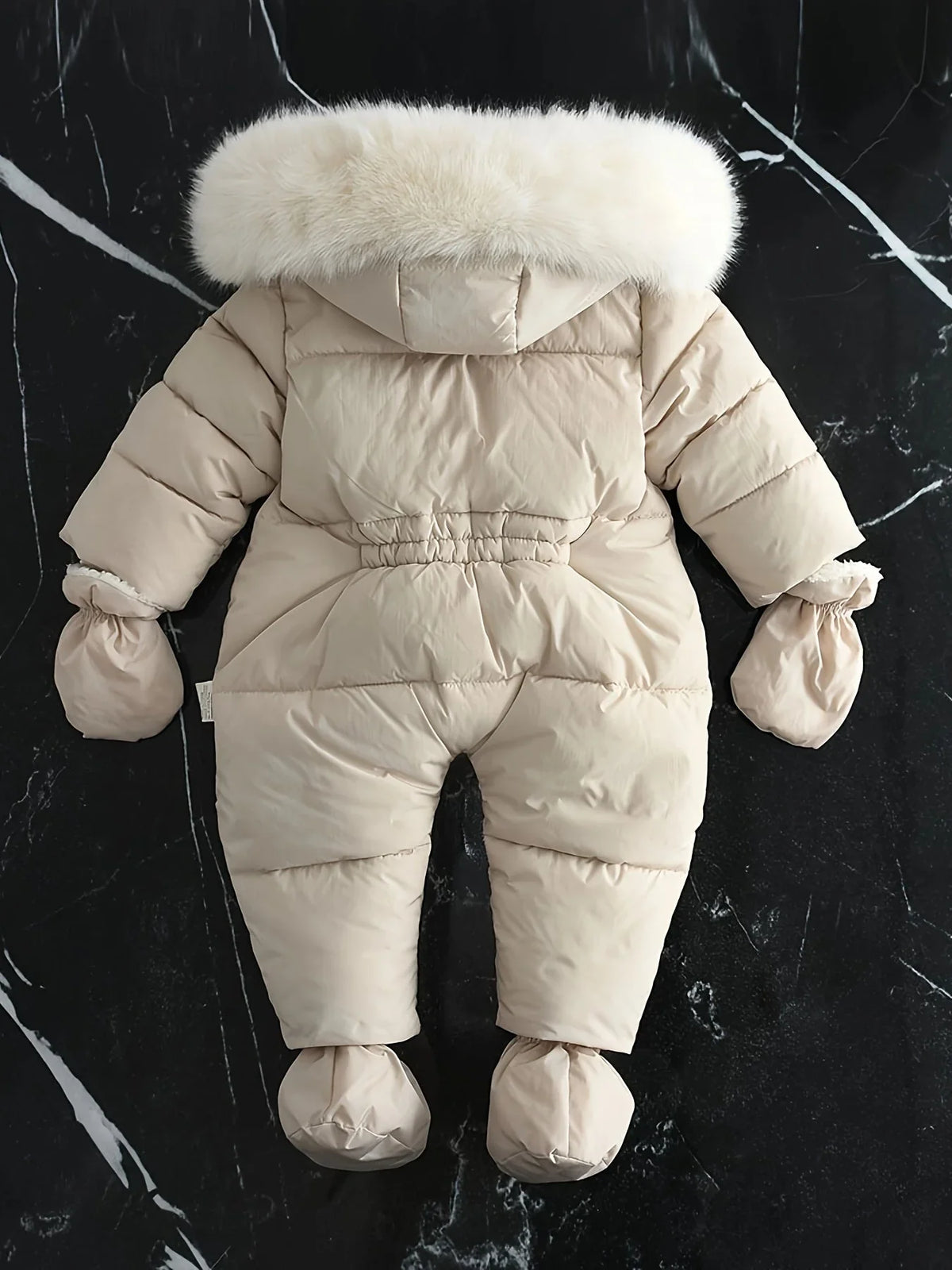Winterstrampler mit Kapuze und Kunstfell für 0–12 Monate