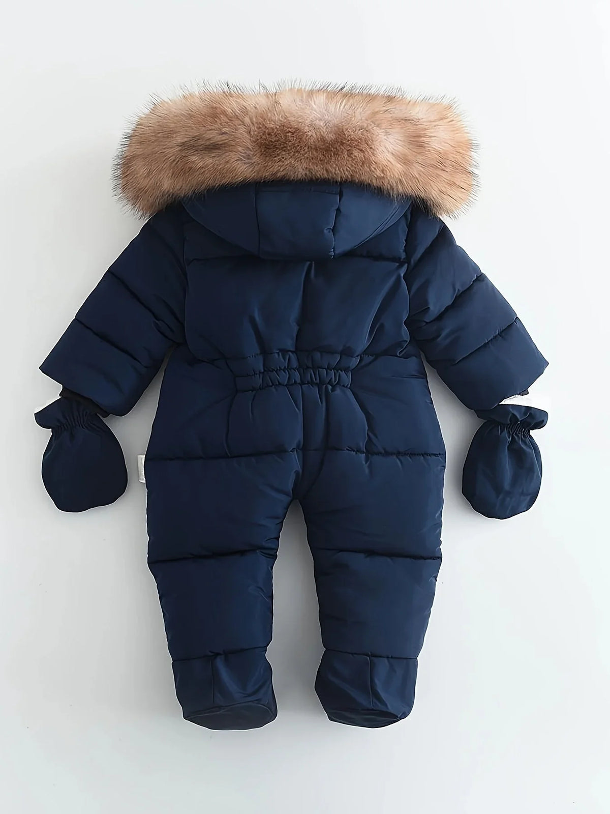 Winterstrampler mit Kapuze und Kunstfell für 0–12 Monate