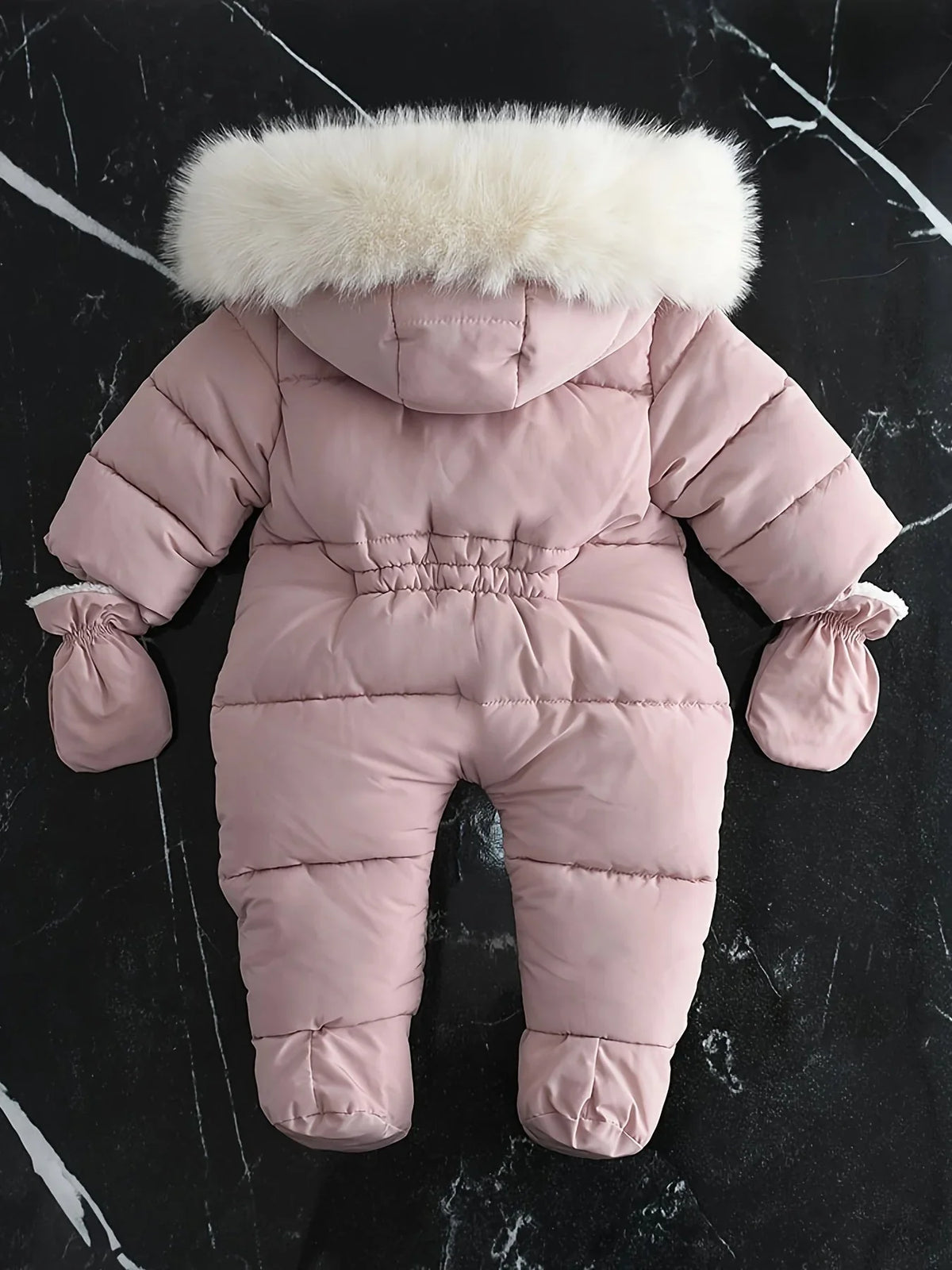 Winterstrampler mit Kapuze und Kunstfell für 0–12 Monate