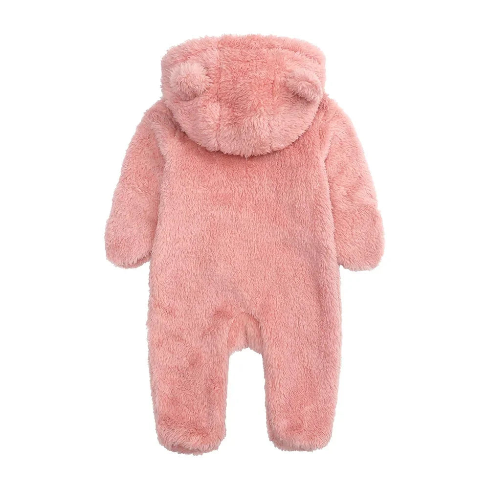 Baby Schneeanzug mit Kapuze und Bärenohren – warm und kuscheliger Winter
