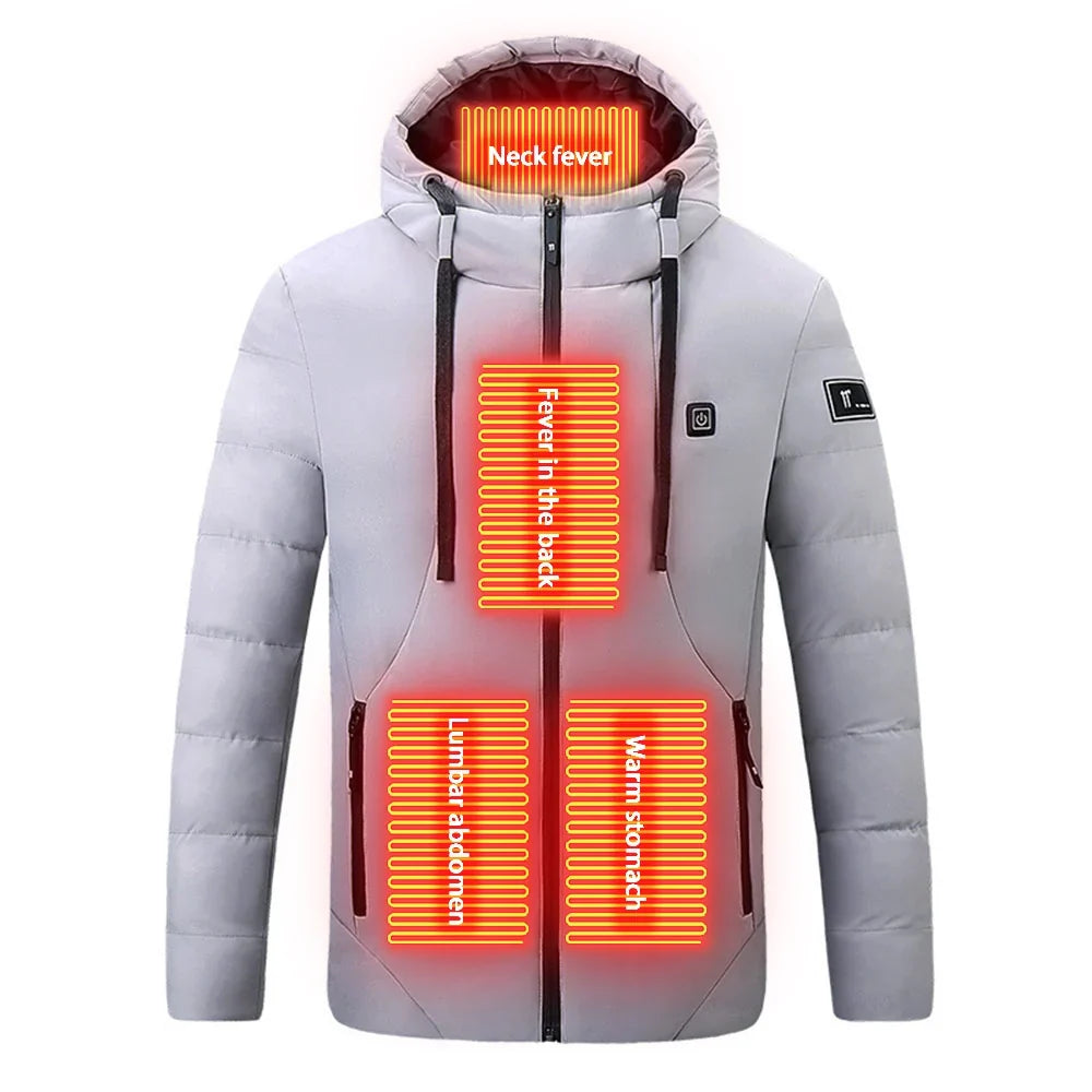Beheizte Kapuzenjacke mit USB-Anschluss – 4 Heizzonen