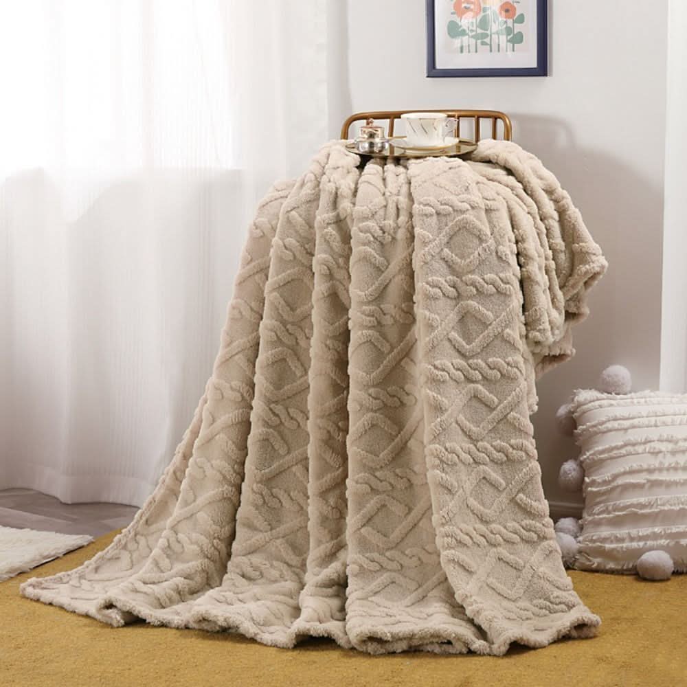 Flauschige Fleece-Decke mit 3D-Design – weich und wärmend
