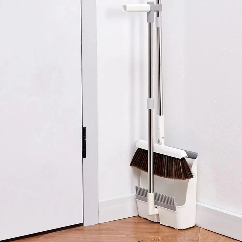 Besen Kehrschaufel Set mit langem Stiel verstellbar 120cm