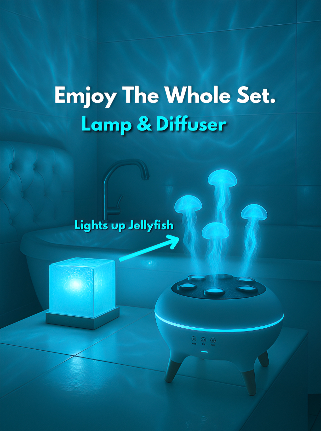 Aromadiffuser mit Quallen-Nebeleffekt – Ultraschall Luftbefeuchter & Ambientelic