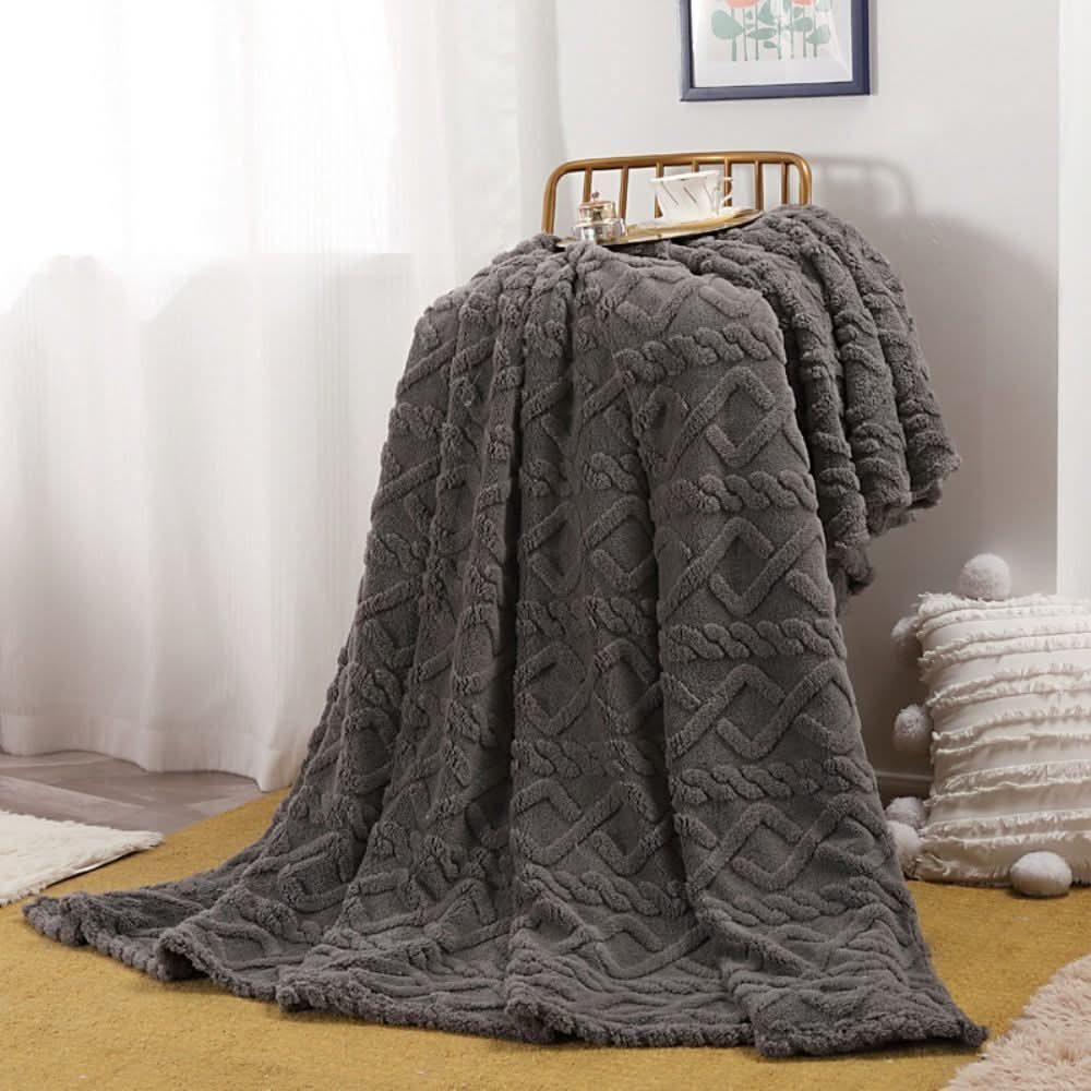 Flauschige Fleece-Decke mit 3D-Design – weich und wärmend