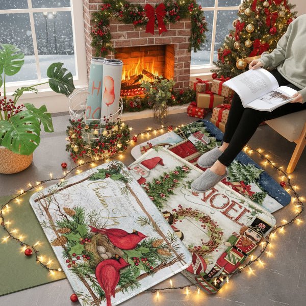 Weihnachtsfußmatte rutschfest Schmutzfang Eingang innen außen 45x75cm
