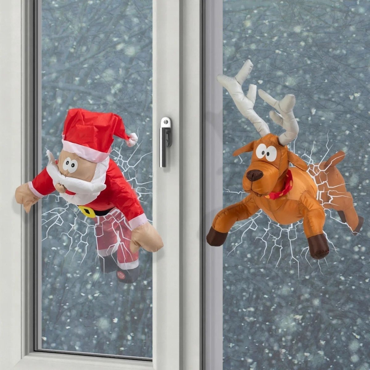 Weihnachtsfenster Deko mit LED Licht und Soundsensor batteriebetrieben