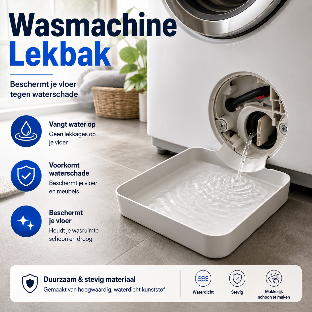 Auffangschale für Waschmaschinenfilter – Flach & Platzsparend