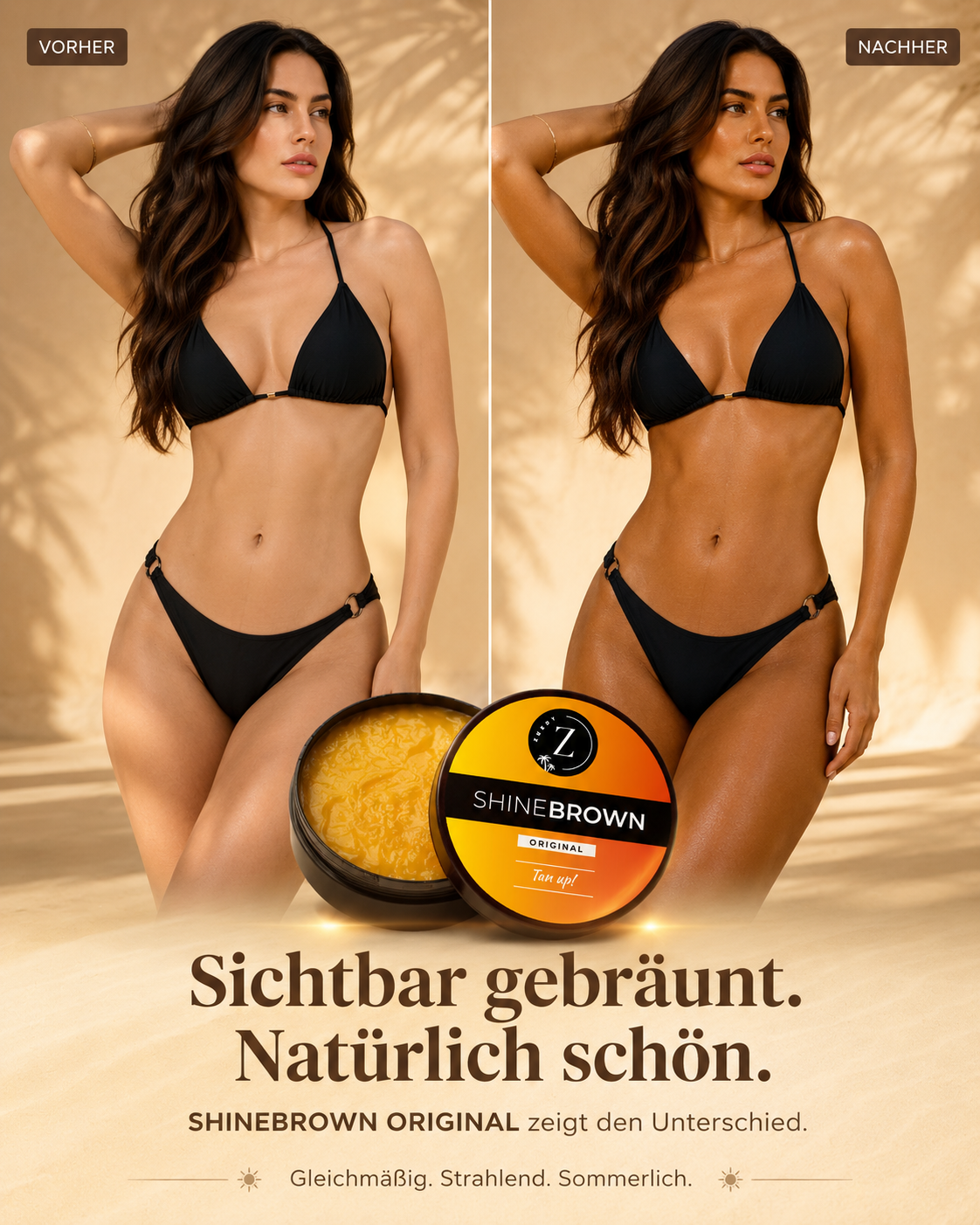 Bräunungsgel mit Karottenextrakt für Sonnenbank & Sonnenbaden – Streifenfreie