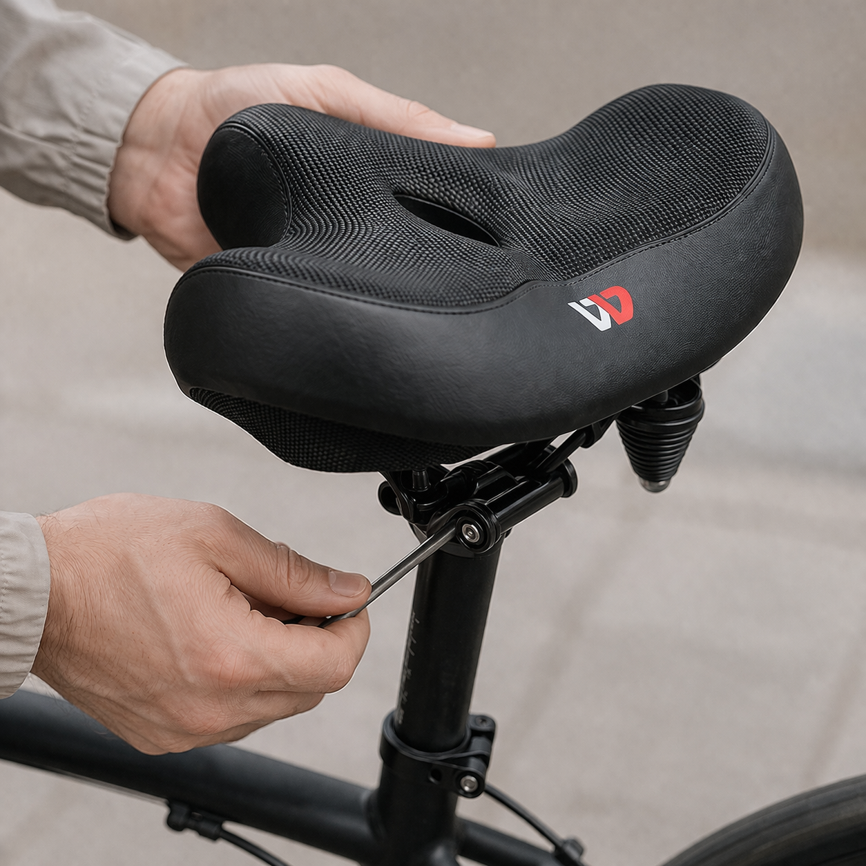 Fahrradsattel Extra Breit Ergonomisch mit Stoßdämpfung