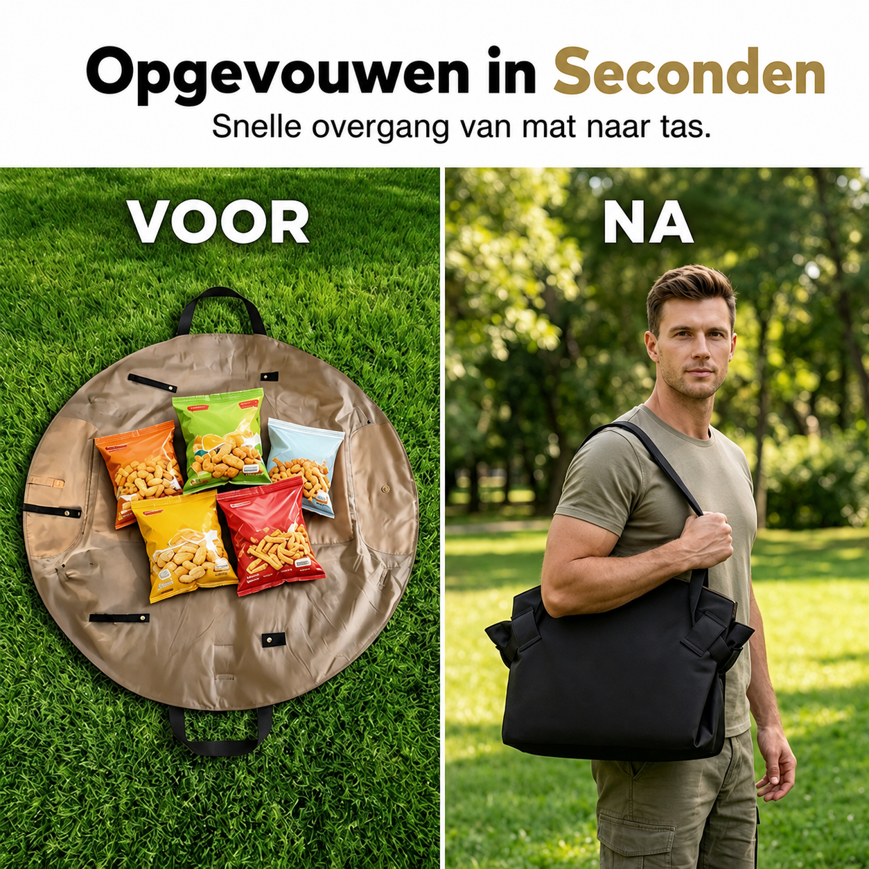 2-in-1 Picknickdecke mit Tragetasche – Wasserabweisend & Faltbar