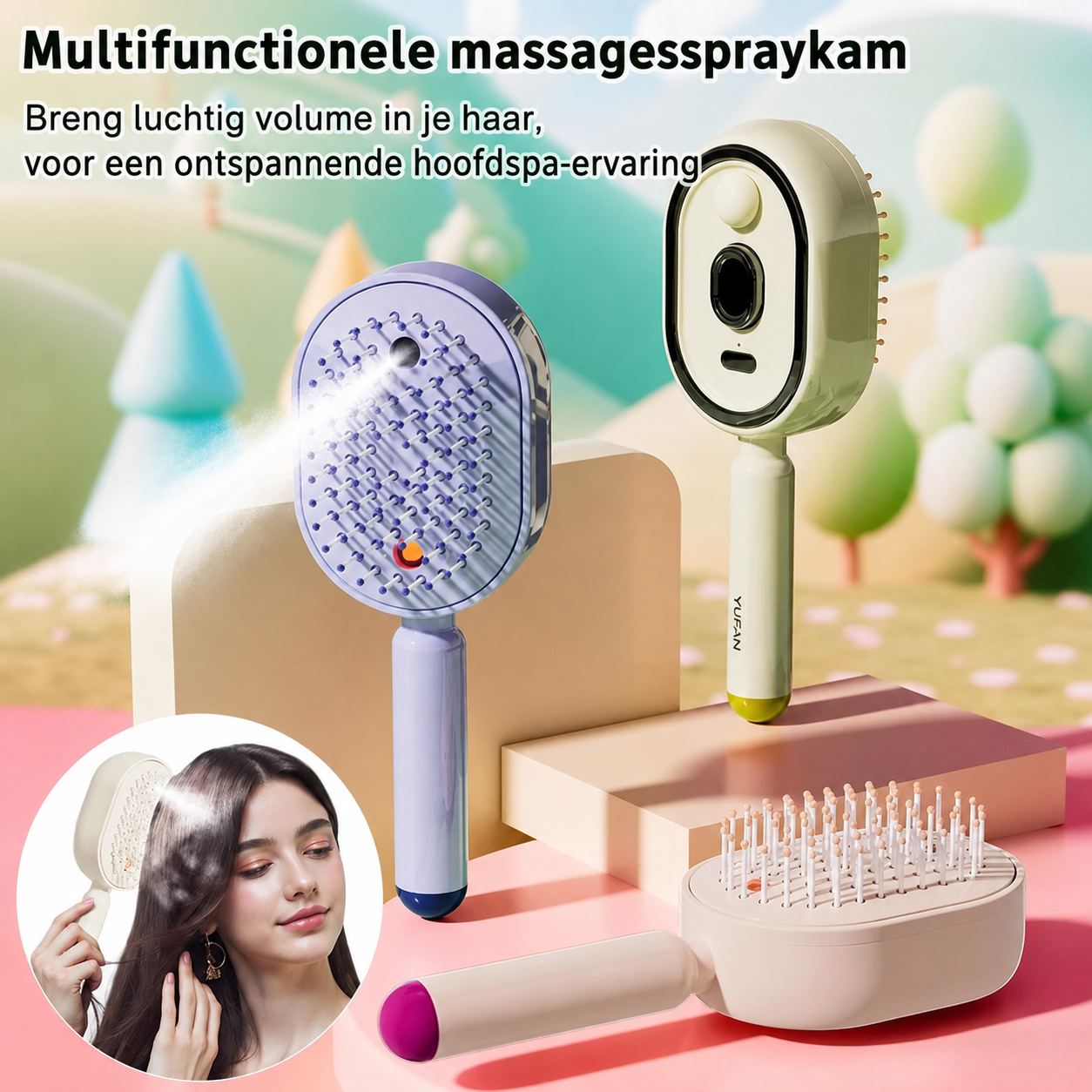 Haarbürste mit Sprühfunktion – Entwirren, Befeuchten & Stylen in einem