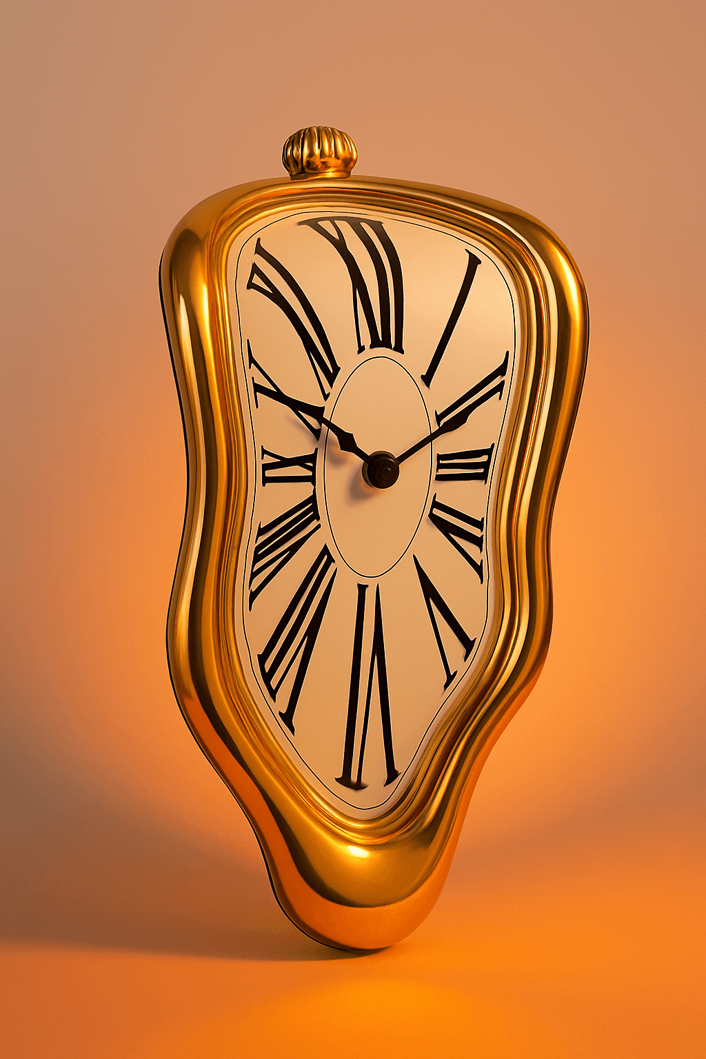 Schmelzende Wanduhr – lautloses Quarzwerk und skulpturales Design