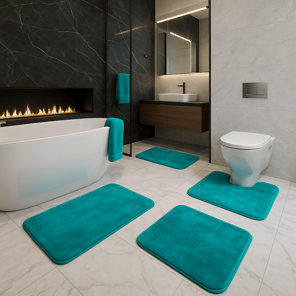 Memory Foam Badematten Set – weich, saugstark und rutschfest
