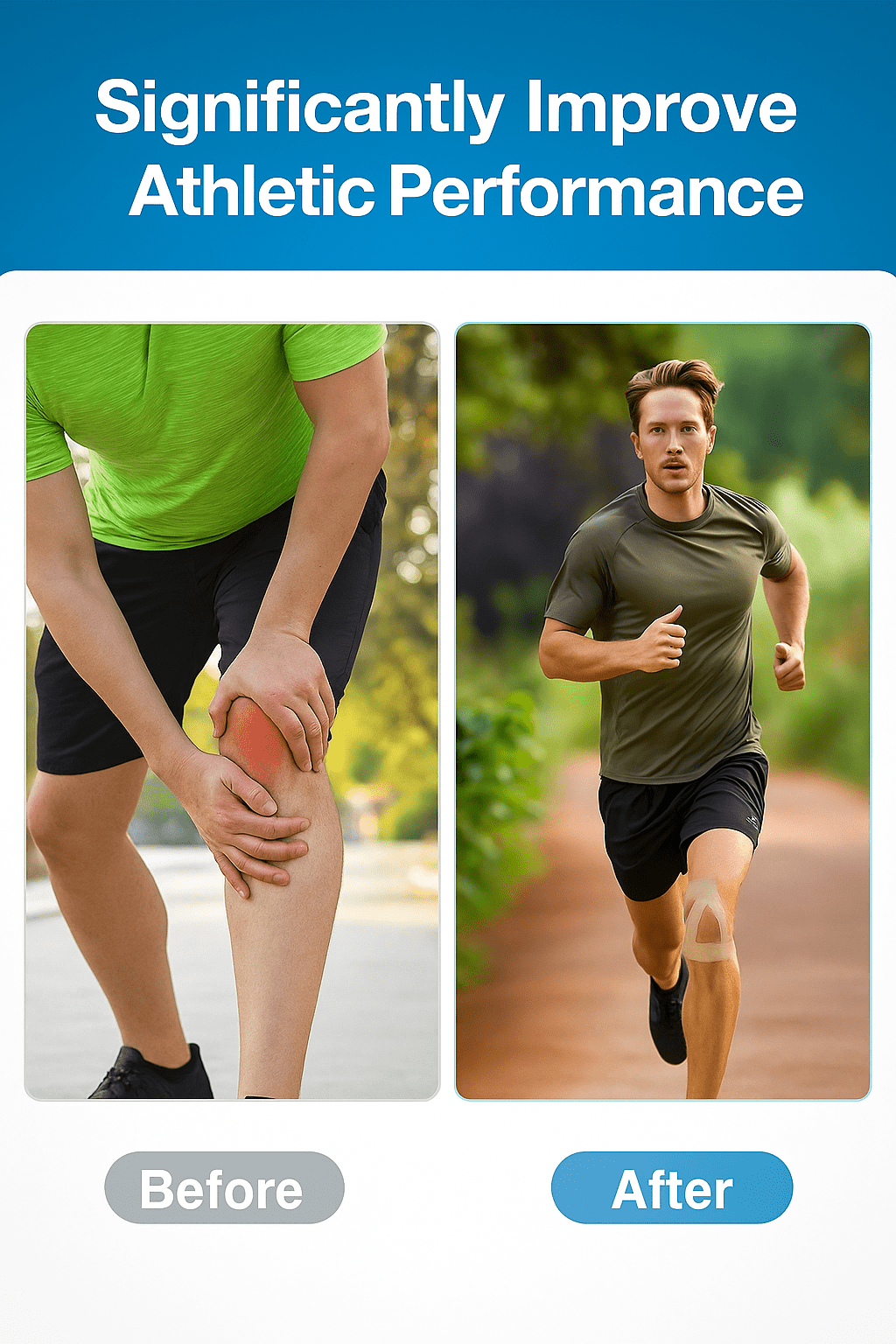 Kniebandage Elastisch Atmungsaktiv - Vorgefertigt Sport Training
