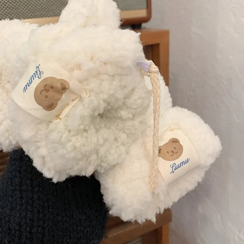 Damen Winterhandschuhe Plüsch – warm, weich mit Kordelzug