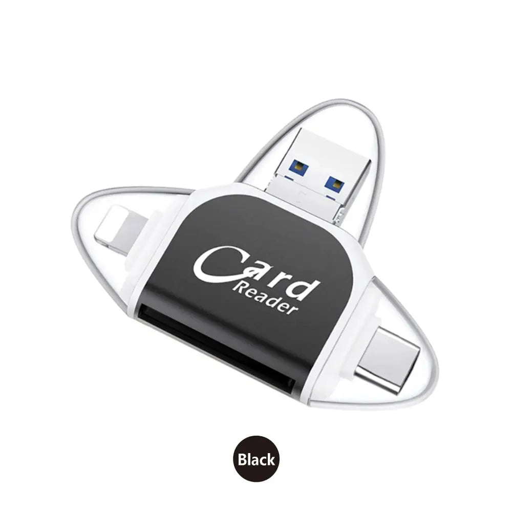 4-in-1 Universal Kartenleser USB-C Lightning SD Micro SD