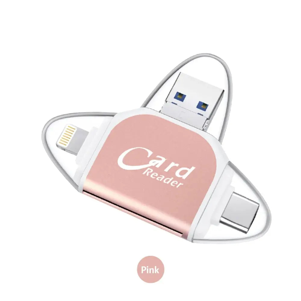 4-in-1 Universal Kartenleser USB-C Lightning SD Micro SD