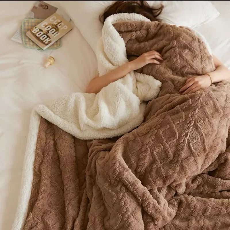 Extra dicke Winterdecke mit Lammwolle und Mikrofaser-Flanell