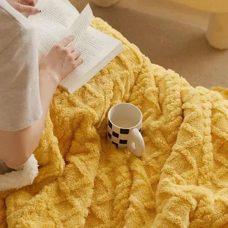 Extra dicke Winterdecke mit Lammwolle und Mikrofaser-Flanell