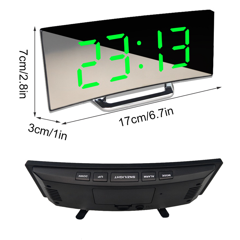 LED Digitalwecker mit Spiegelfläche und automatischer Dimmung