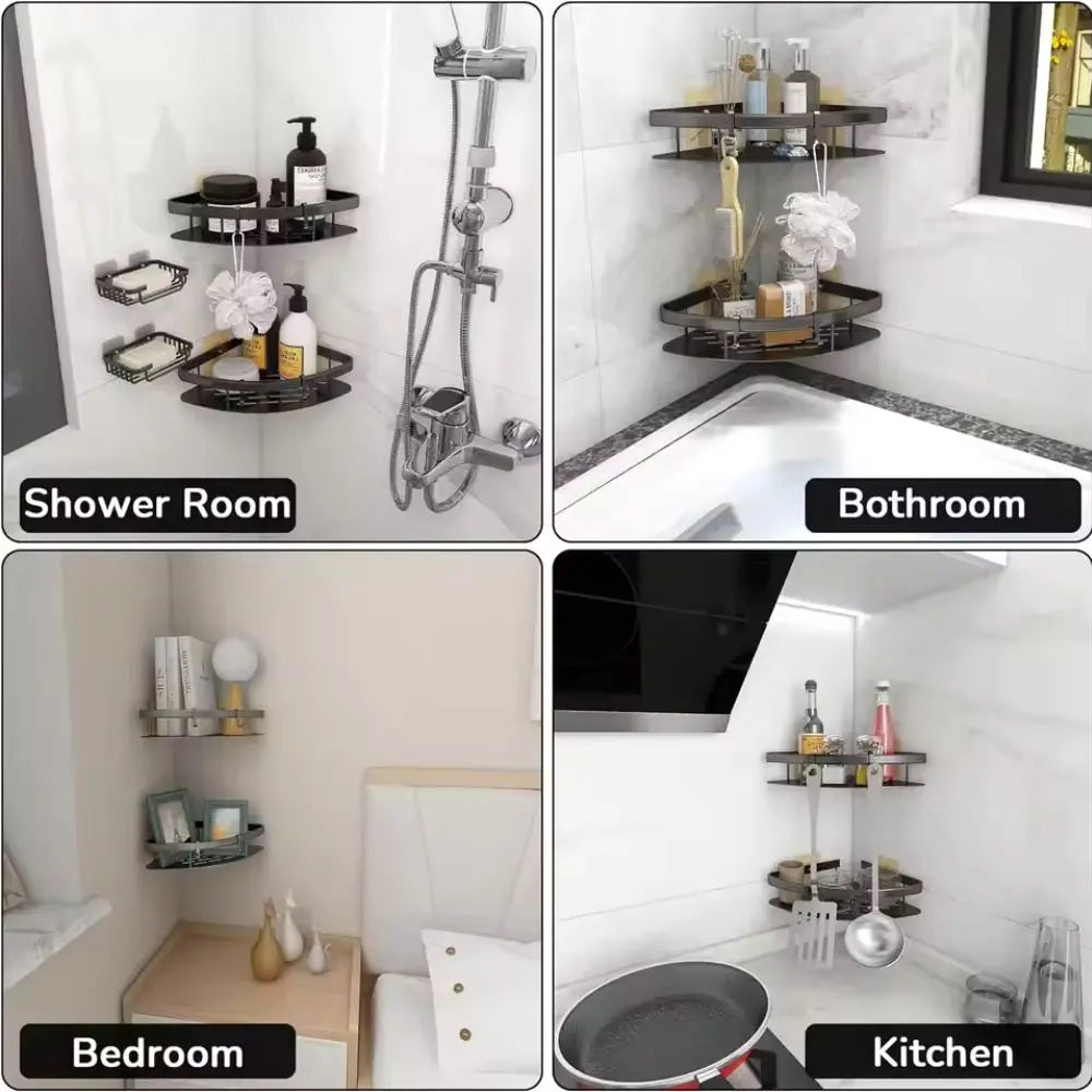 regal Dusche ohne Bohren - Aluminium Duschregal selbstklebend