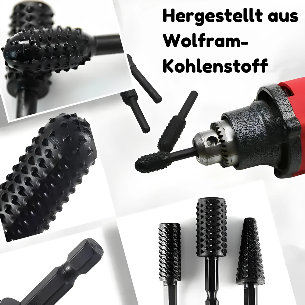 Schnitzbohrer Set 5-teilig - Kohlenstoffstahl für Holz & Kunststoff