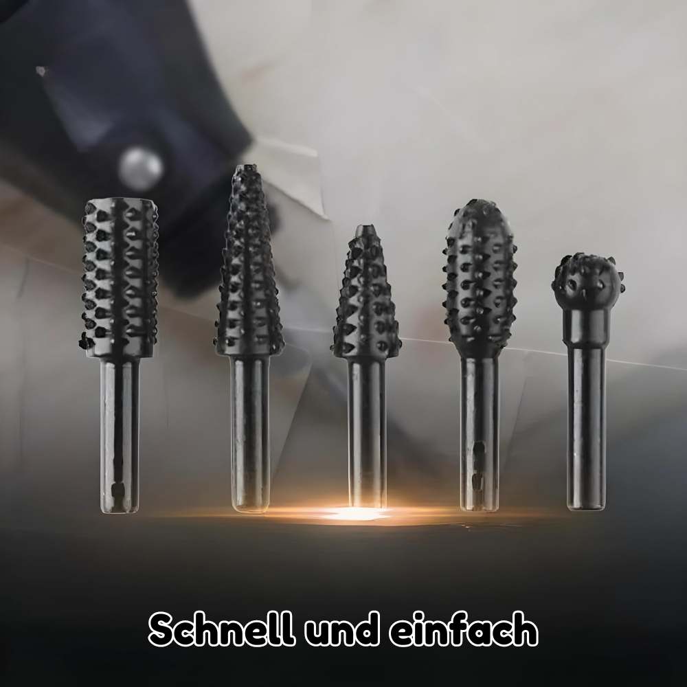 Schnitzbohrer Set 5-teilig - Kohlenstoffstahl für Holz & Kunststoff