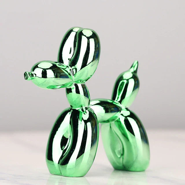 Ballon Hund Skulptur aus Harz – moderne Pop-Art Dekofigur