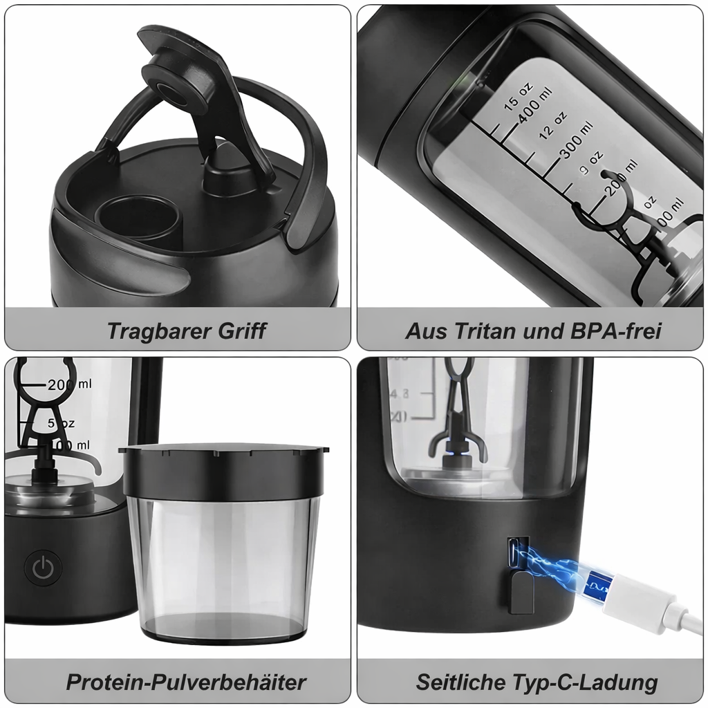 Elektrischer Protein Shaker mit Motor - Kabellos & Wiederaufladbar