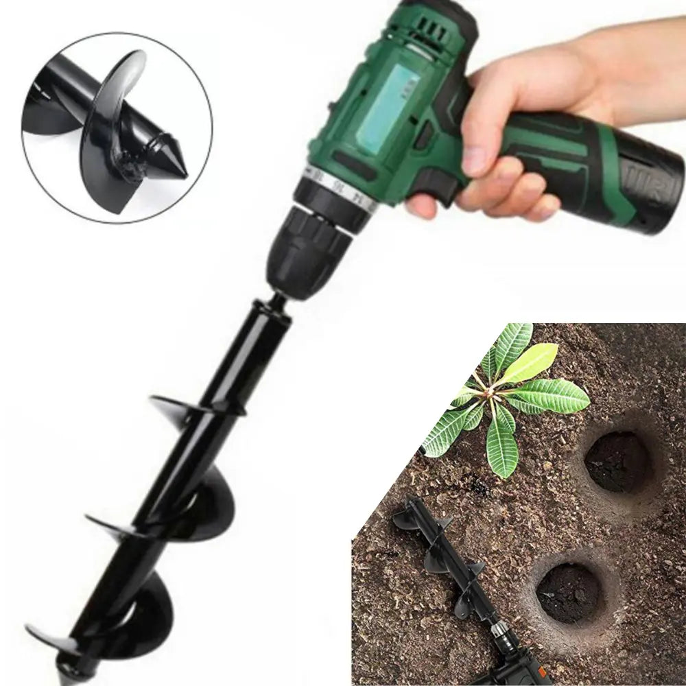 Erdbohrer 30cm für Akkuschrauber - Spiralbohrer für Pflanzlöcher