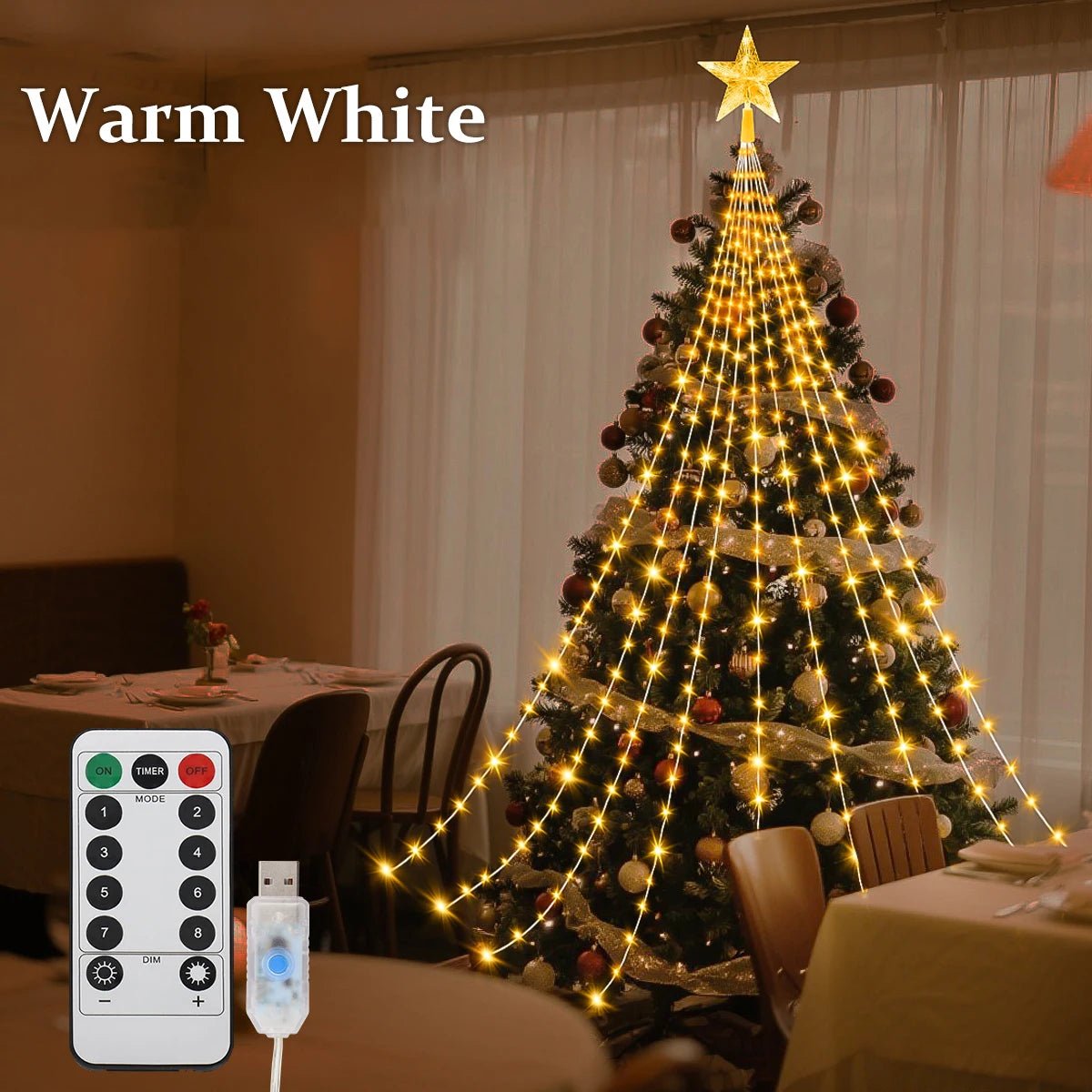 LED Lichterkette Weihnachten wasserdicht USB - 8 Modi Feenlichter
