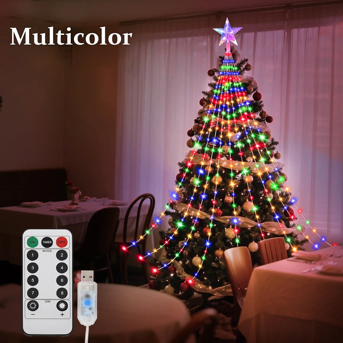 LED Lichterkette Weihnachten wasserdicht USB - 8 Modi Feenlichter