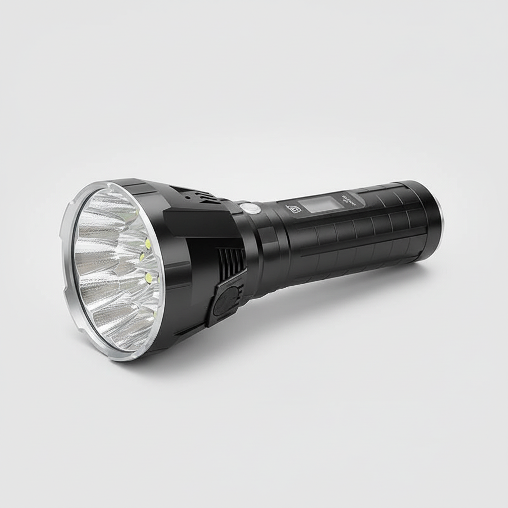 LED-Suchscheinwerfer mit OLED-Display – 100.000 Lumen Reichweite