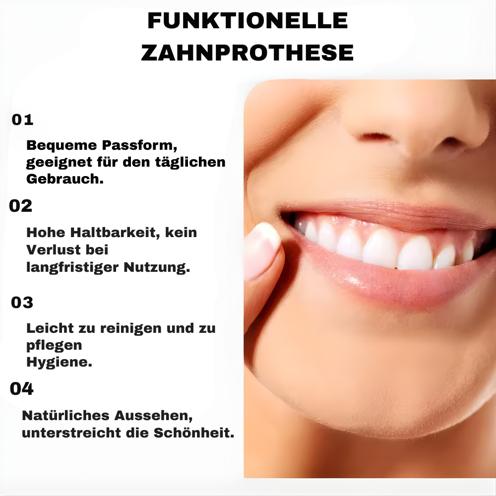 Anpassbare Zahnprothesen Set - Herausnehmbar für Ober- und Unterkiefer