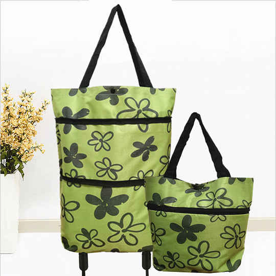 Faltbare Einkaufstasche mit Rollen – 2-in-1 Tragetasche und Trolley
