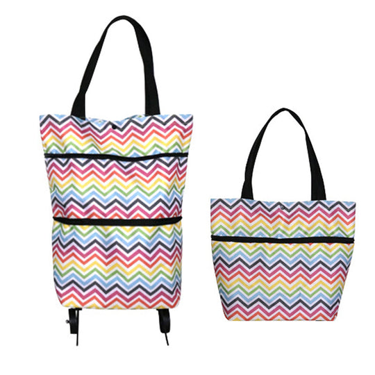 Faltbare Einkaufstasche mit Rollen – 2-in-1 Tragetasche und Trolley