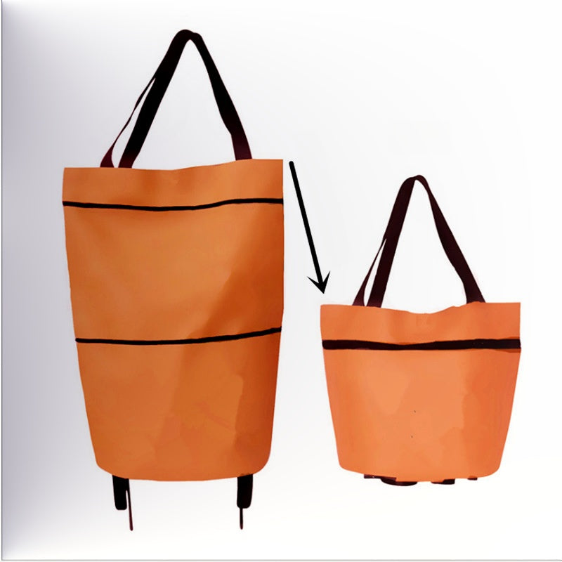 Faltbare Einkaufstasche mit Rollen – 2-in-1 Tragetasche und Trolley